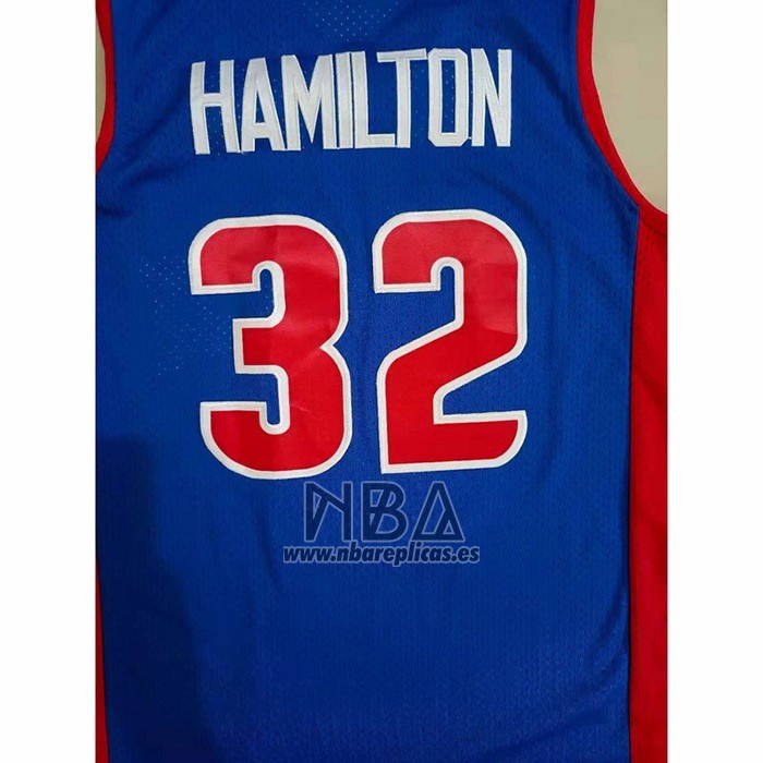 Camiseta Detroit Pistons Richard Hamilton NO 32 Mitchell & Ness 2003-04 Azul